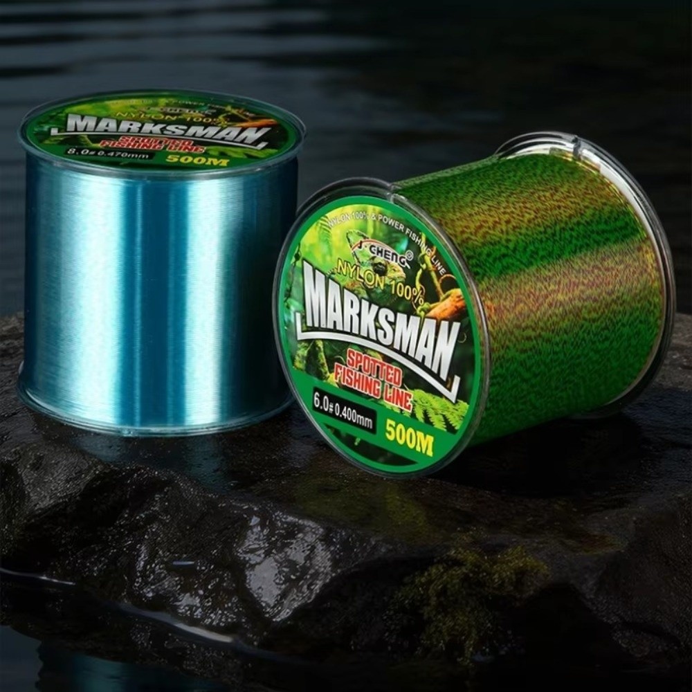 Fluorocarbon Line - 500m lange vislijn met 3D-vlekkig patroon,